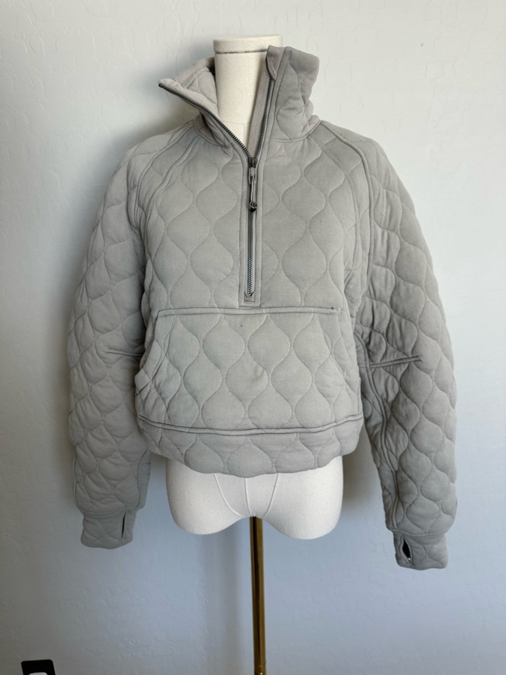 lululemon athletica Quilted Half-Zip Pullover Jacket - Light Gray